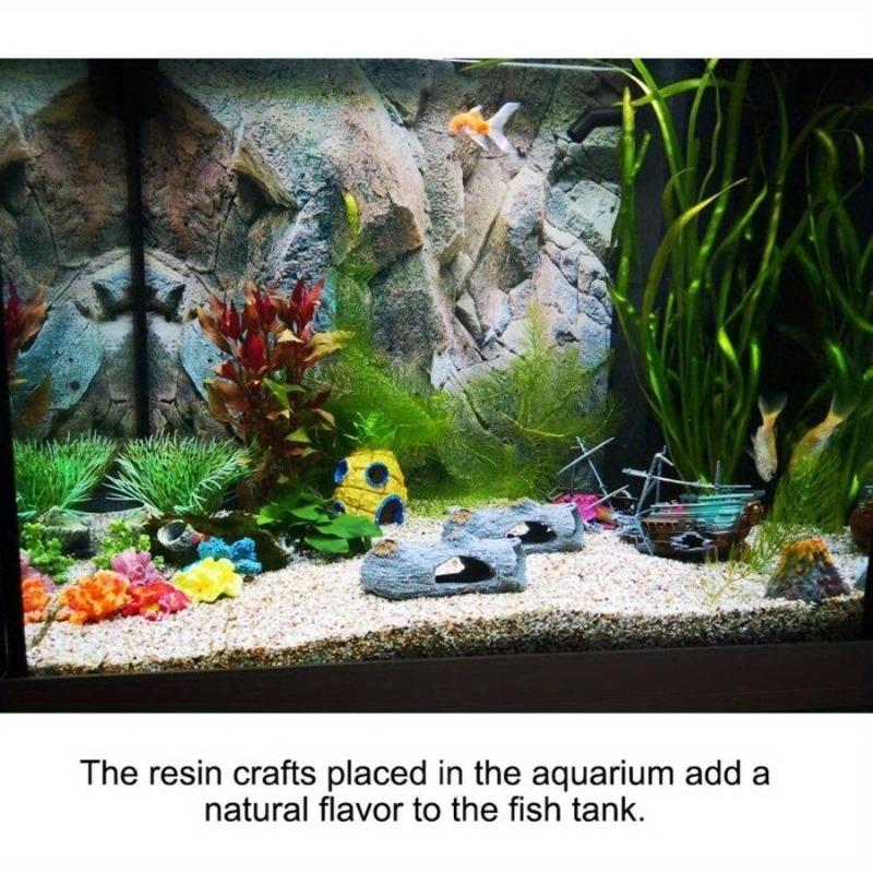 1PC Aquarium Decoration Ornament Gray Hollow Trunk Fish Tank Decoration, Log Decoration Aqua Resin Tree Branch, Hollow Tree