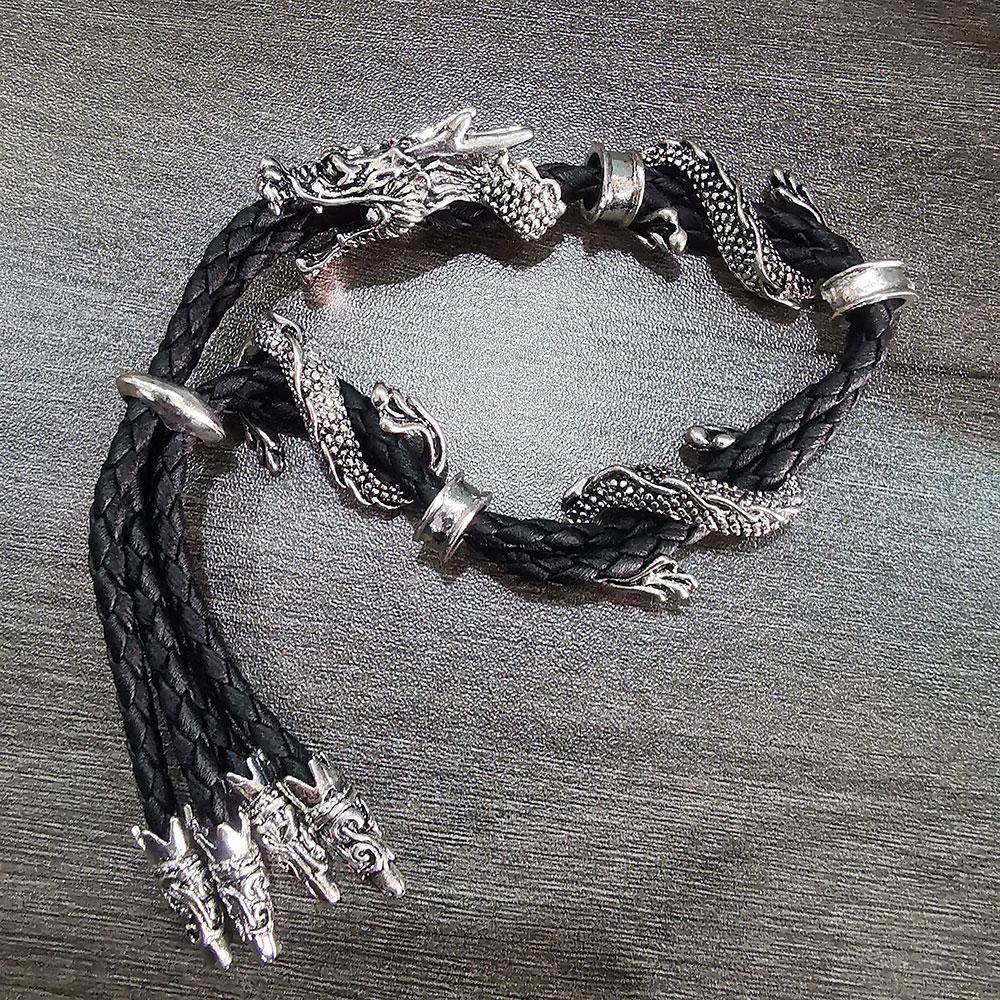 

Vintage Dragon Bracelet Adjustable for Men and Women Ideal Gift for Couples чорний