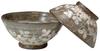 Kyoyaki Kiyomizuyaki Rice Bowl Gray 13cm Seisen Kiln Pair of Rice Bowls Hagi Gasane Lsx260
