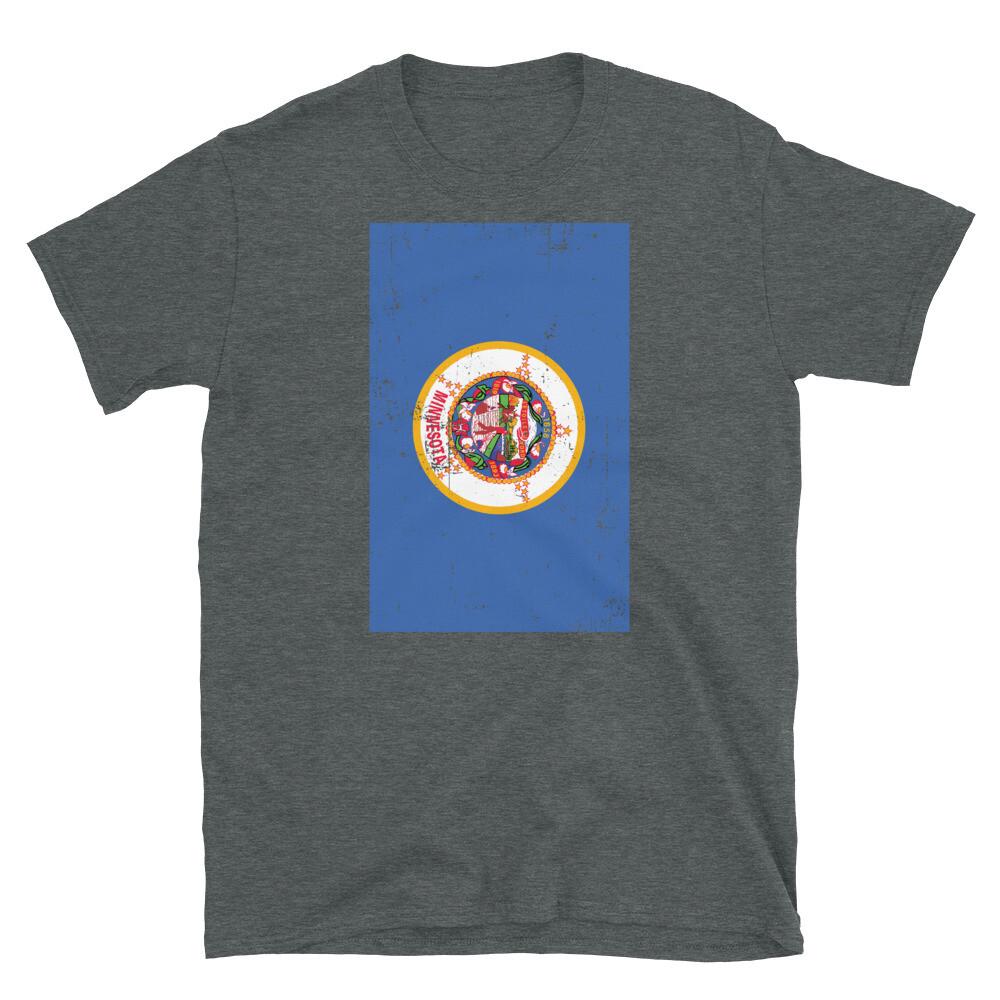 Minnesota State Flag United States of America Short-Sleeve Unisex T-Shirt XL