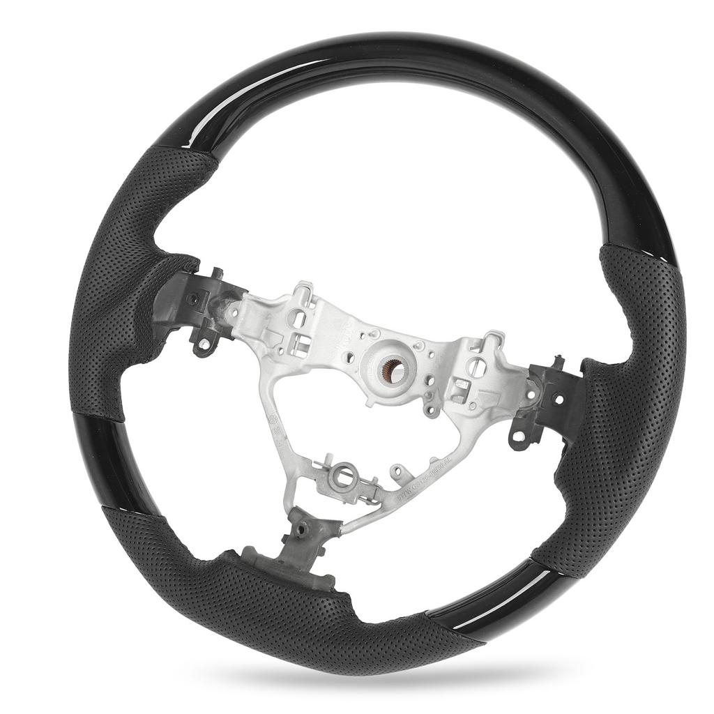 Hydro‑Dip Steering Wheel Perforated Leather for Highlander XU50 Harrier XU60 2014 to 2019 Glossy Black