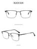 Armação de Óculos Plano Masculina Ultraleve Anti-Luz Azul com Haste de Mola, Pronta para Lentes de Grau para Estilo de Negócios