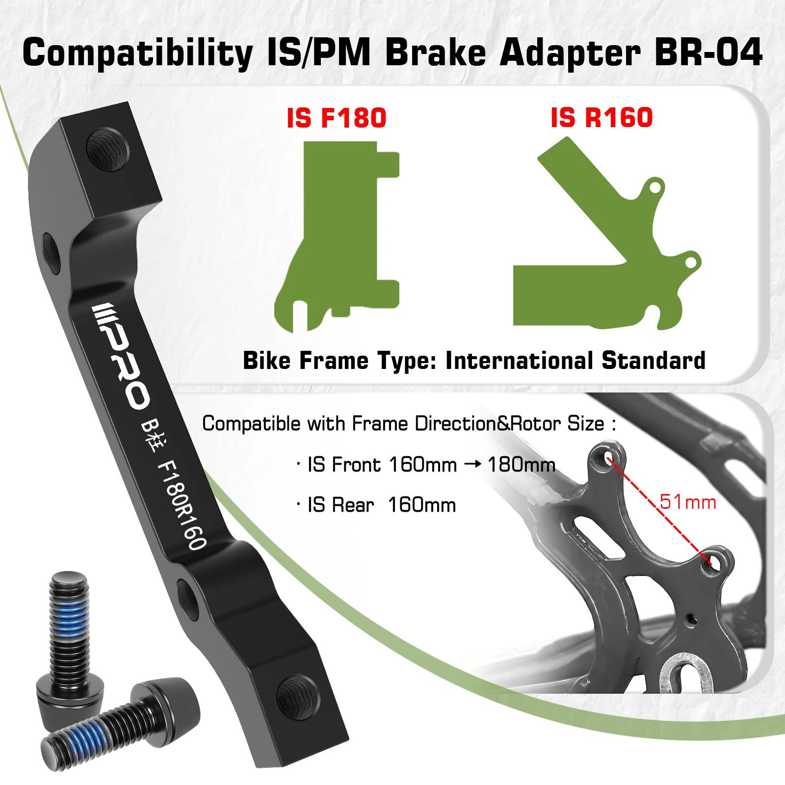 

IIIPRO Bicycle Disc Brake Rotors Adapter 140mm 180mm 203mm Front Rear Caliper Adapt Aluminum Alloy Post Mount Bike Accessories IS-F180 R160