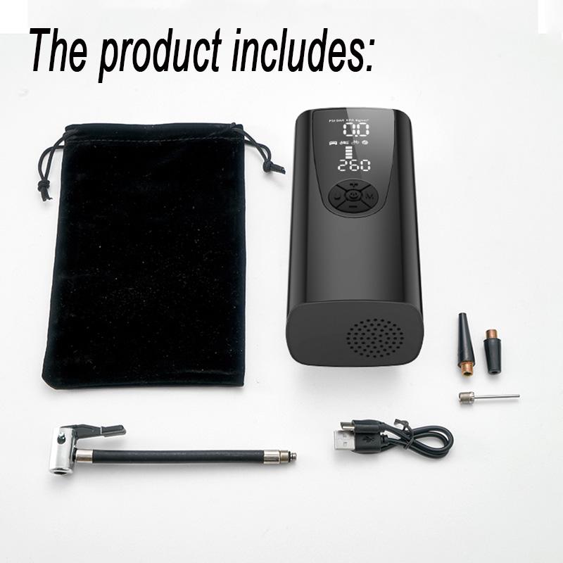 

Удобный беспроводной автомобильный насос для накачивания, аккумулятор большой емкости 6000 мАч, мобильный источник питания, светодиодный цветной экран, аварийное освещение