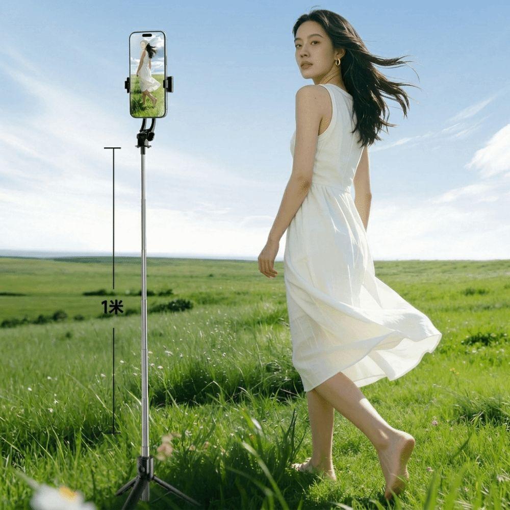 360° Rotation Bluetooth Selfie Stick Telescopic Design Anti-Shake Phone Stand Mini Portable Travel Handheld Tripod