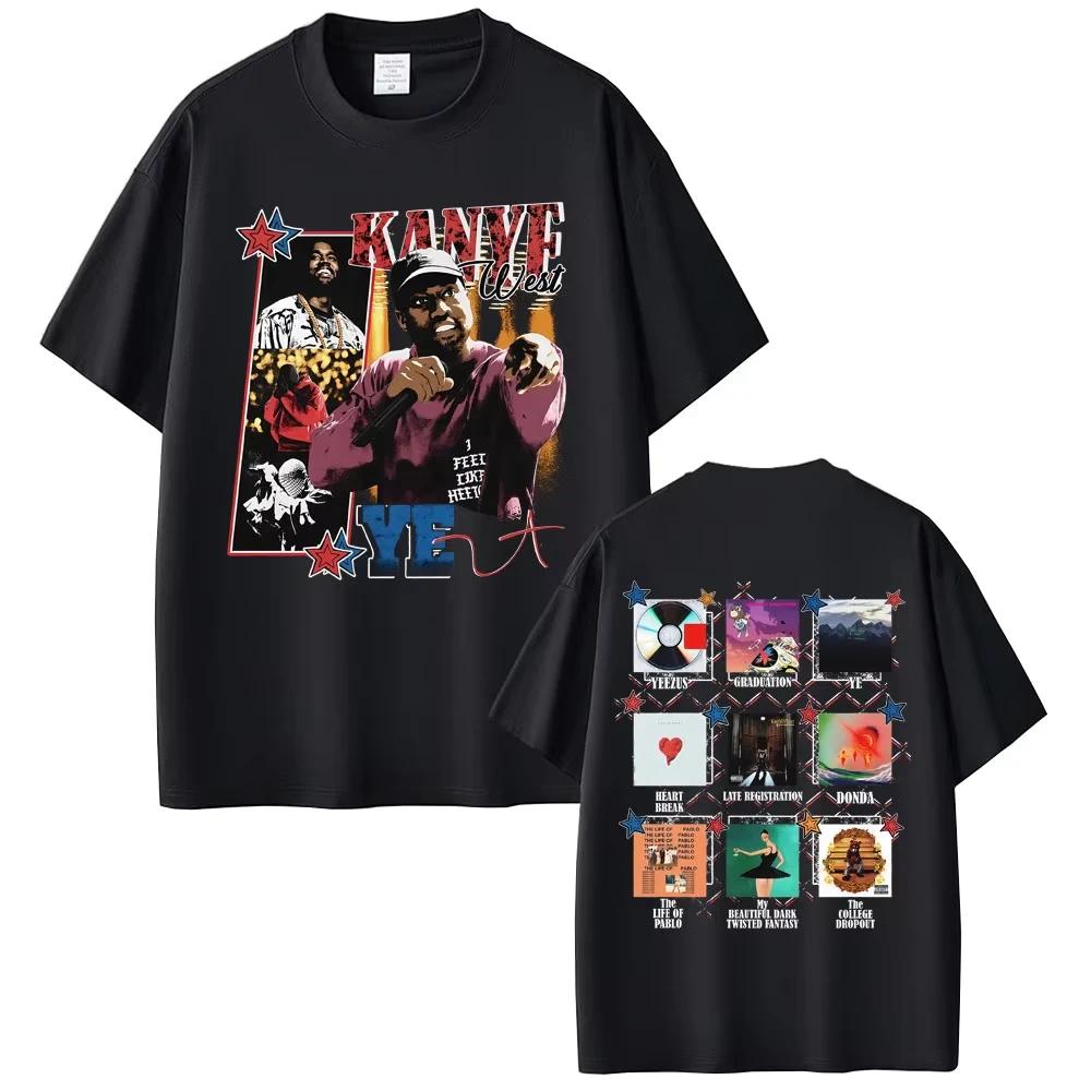 Rapper Kanye West Graduation The Life of Pablo The College Dropout Graphic T-shirt Men s Women Hip Hop Fashion Pop Music T Shirt S разноцветный