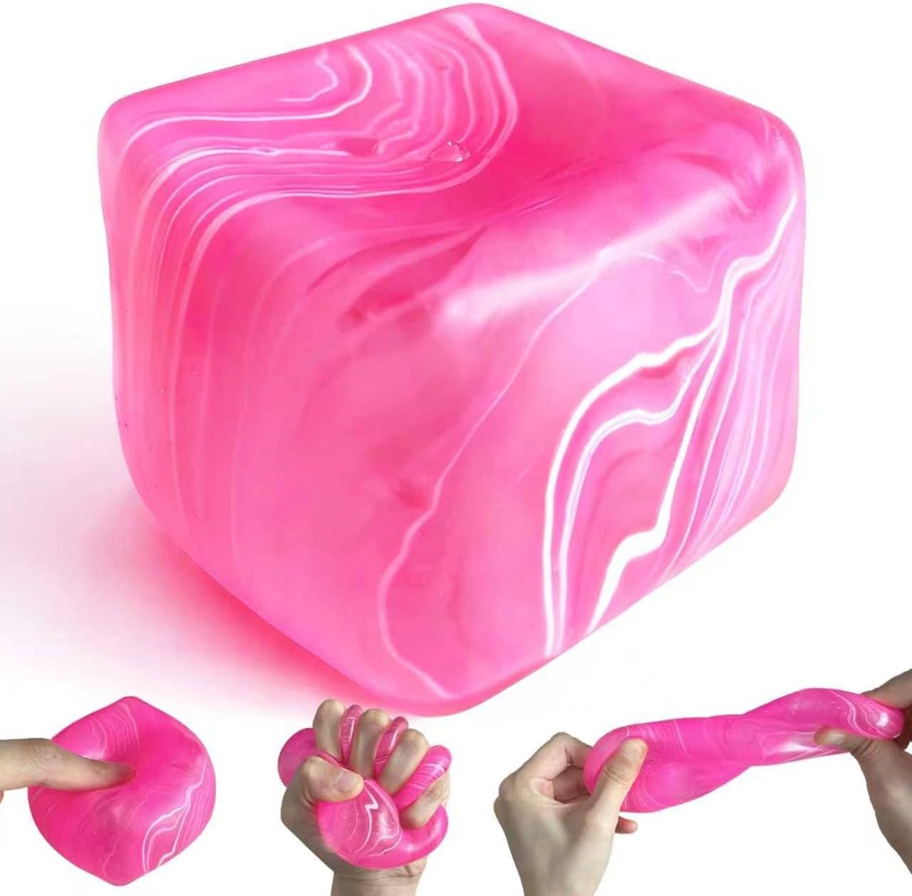 

Aesthetic Ice Cube Squishy: Transparent Maltose Squeeze Toy, Creative Office Desk Ornament, Sensory Fidget for Focus