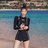 Korean High Neck Two-Piece Women's Swimsuit with Sun Protection, Tummy Control, and Long Sleeves for Spring/Summer