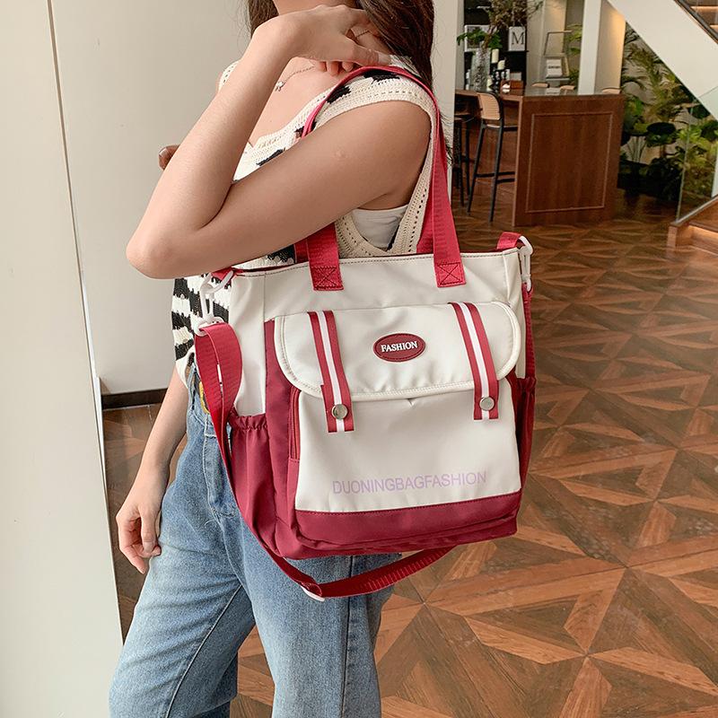 Tote Bag Carry Book Bag Class Bag Student Canvas Bag Women's Shoulder Japanese Large-capacity Beautiful Tutoring Bag Crossbody Bag