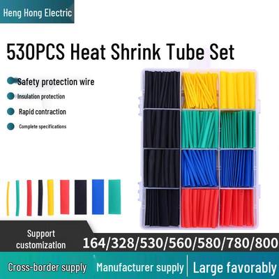 Kit Tubi Termoretraibili Colorati Neri da 530 pezzi - Manicotti Isolanti per Protezione Fili