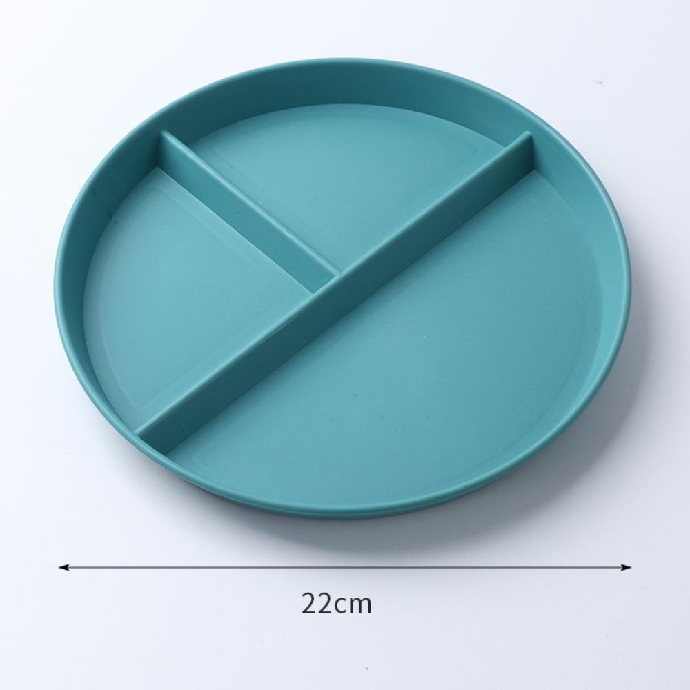 Three-Compartments Divided Plate Anti-fall Plastic Reusable Baby Tableware Eco-Friendly Wheat Straw Kitchen Dinnerware Plates