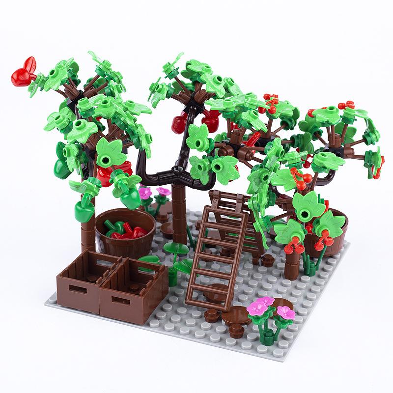 Farm Animals, Plants, Chicken Nests, Minifigures, Accessories Scenes, Small Particles Spliced Building Blocks, Toy Bags