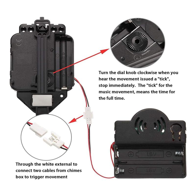 Modern Pendulum Clock Movement Set Clock Works Battery Operated With Hands And Chime