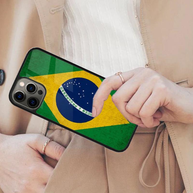 Brasil Brazil Flag Vintage Retro Country Brazilian Pride Magnetic Phone Case For iPhone 17 Air 16 14 13 12 Pro Max 15 Plus Cover