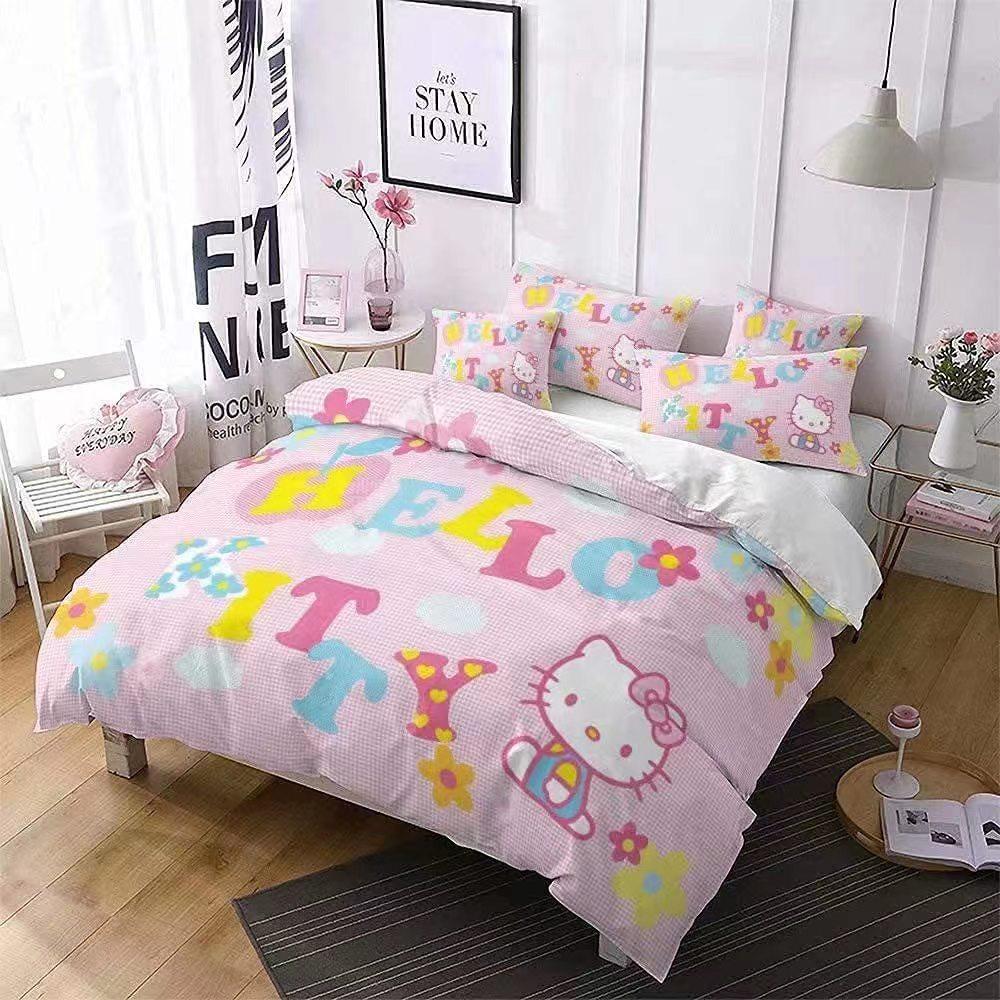 Kids' Three-piece Bedding Set - Cartoon 3d Digital Print Duvet Cover and Pillowcase Set