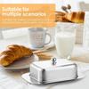 1PC Stainless Steel Butter Dish with Lid Handle Cover Design, Solid Cheese/Butter Container with Cover, Dessert Cheese Bread Box