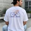Funny Biking T-shirt Simple Creative Quotation Top Korean Aesthetics Streetwear O-neck Short-s