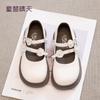 Size 26-37, Girls' Leather Shoes 2025 New Little Girl Foreign Princess Shoes Spring and Summer Soft-soled Single Shoes Mary Jane Black