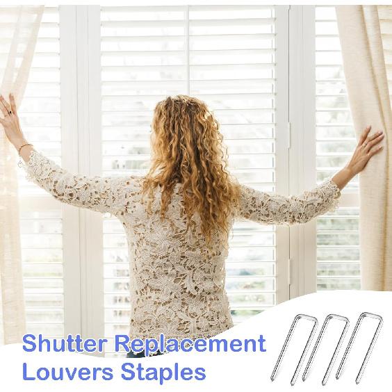 80 Pieces Plantation Shutter Repair Kit, Shutter Fasteners Louver Hardware Kit Window Blind Tilt Rod Staples Louvers Staples for Blind Repairing (1.6