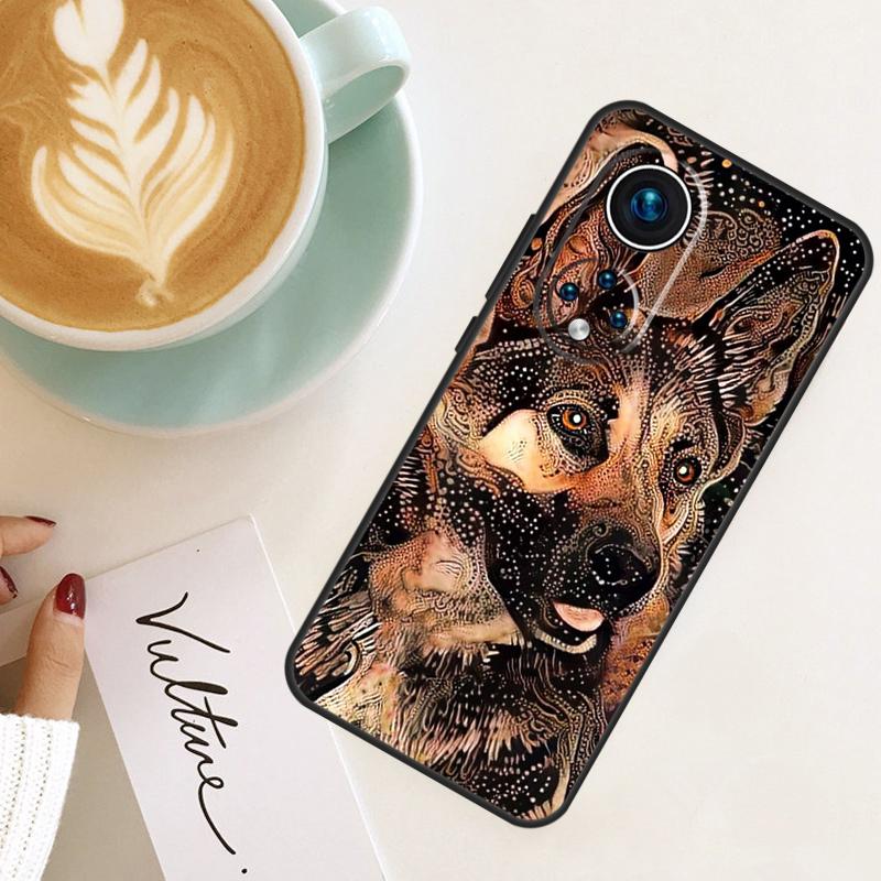 Cartoon German Shepherd Dog For Honor Magic 7 Lite 6 8 Pro Case For Honor 400 200 50 70 90 X8c X8b X9a X9b X9c X9d Win RT