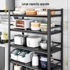 Yingbai Modern 2-Tier Kitchen Storage Rack with Guardrail