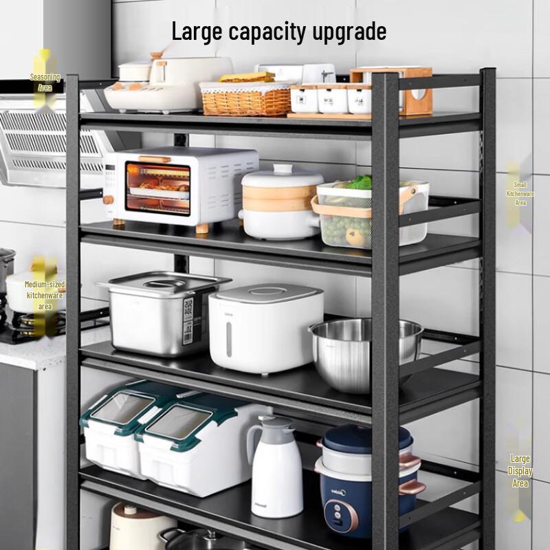 Yingbai Modern 2-Tier Kitchen Storage Rack with Guardrail