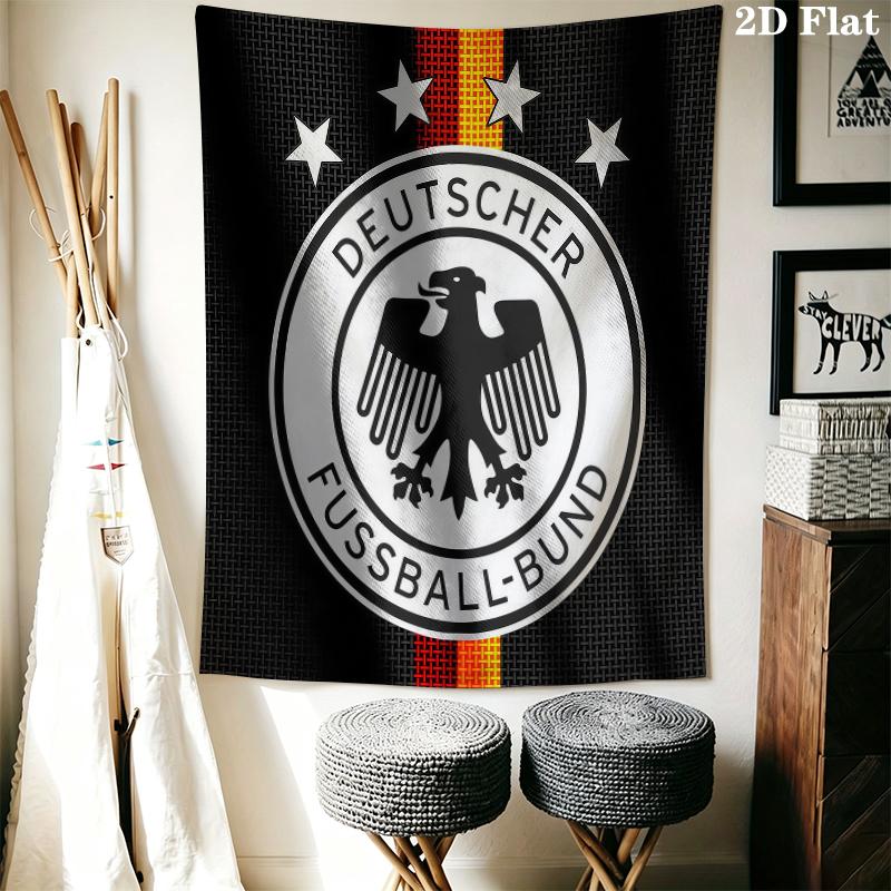 Deutscher Fußball-Bund Wandteppich Ästhetisches Wandbehang Gedruckter Stoffdecke Dekorative Wandteppiche für Schlafzimmer Wohnzimmer Heimdekoration