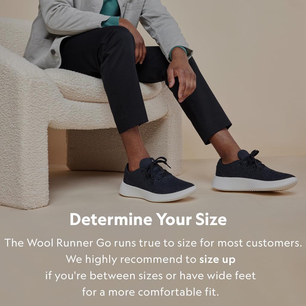 Allbirds WOOL RUNNER GO Natural Black Black Size cm Men's Sneakers, (Natural Sole), 28.0