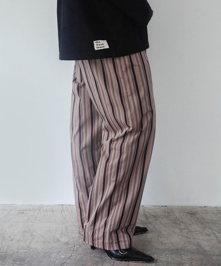 Onyueooun Brown Striped Trousers