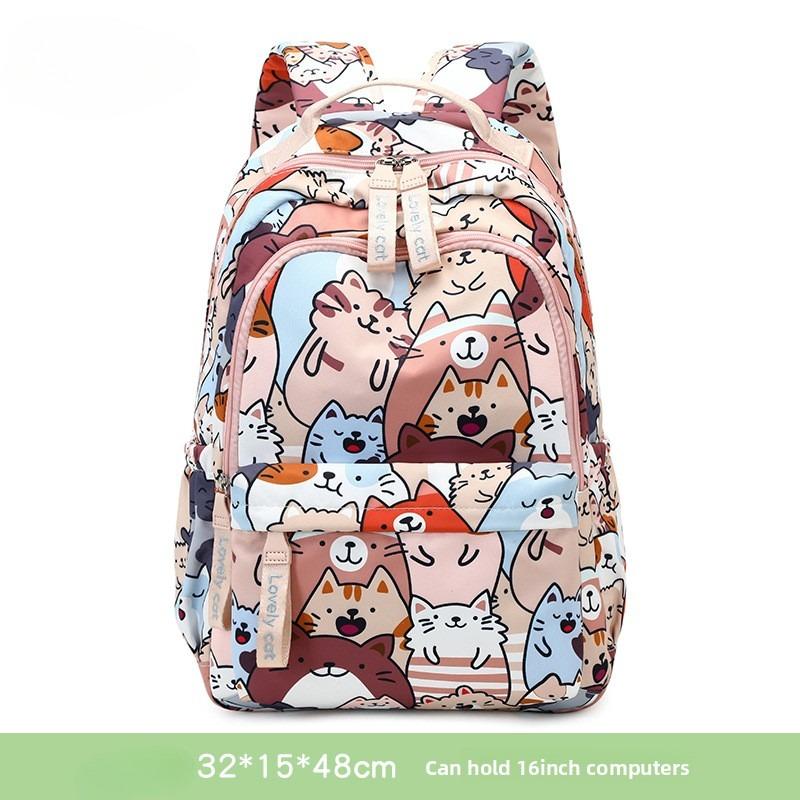 Gymnasiasten Schulranzen Frauen Niedlichen Cartoon Gedruckt Rucksack Große Kapazität Anti-spritzen Rucksack Mädchen