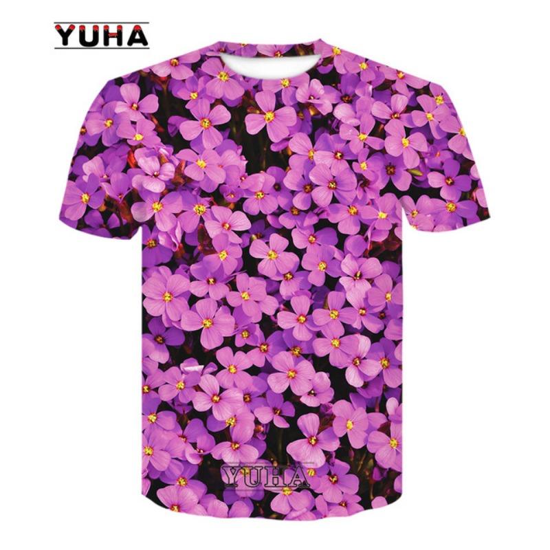 Summer New Fashion Men Flowers Butterflies Graphic T Shirts 3D Personality Trend Hip Hop Print T-shirt Short Sleeve T-shirts Top