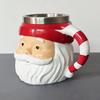 Santa Coffee Mug Stainless Steel Water Cup Hot Beverages Mugs Christmas Themed Drinkware Unique Holiday Gifts for Friends