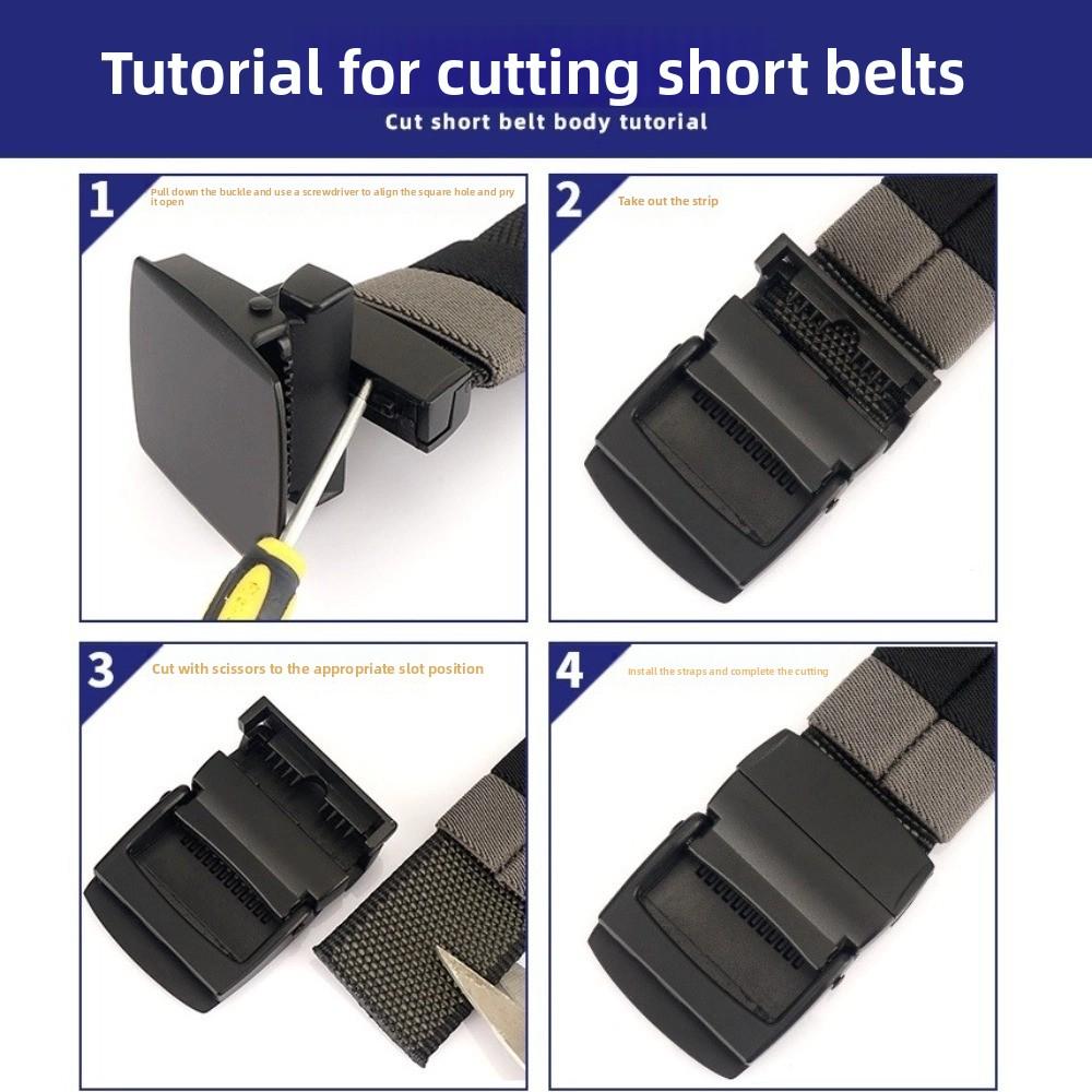 Rotating Double-sided Men Nylon Waist Belts Quick Release Belt Accessories Man Waistbands Trendy Alloy Buckle Korean Waist Strap