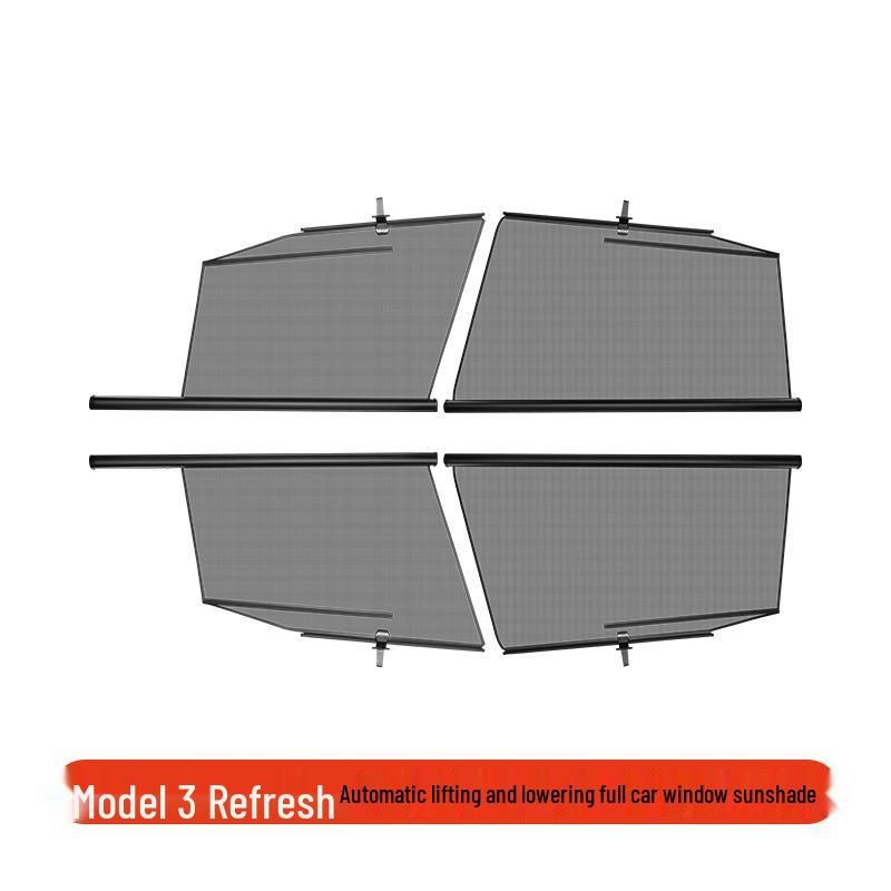 Liftable Sunshade Umbrella for Tesla Model Y/3 Refresh Side Windows - Interior Accessory