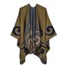 Women's Autumn Winter Warm Imitation Cashmere Shawl Scarf with Fashionable Slit Design