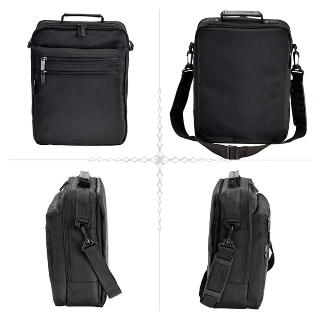Large Capacity Simple Business Bag A4 Compatible Vertical Shoulder Bag Lightweight 480g Gentleman Black [KAKKOII] 2-chamber Men's