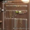 Wall-Mounted Jewelry Rack: Mirror Cabinet Door with Necklace, Bracelet, and Earring Hooks