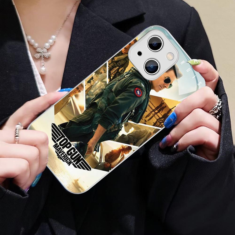 Movie Top Gun Maverick Phone Case For IPhone 14 13 12 Mini 11 Pro XS Max X XR 14 Plus Tempered Glass Cover