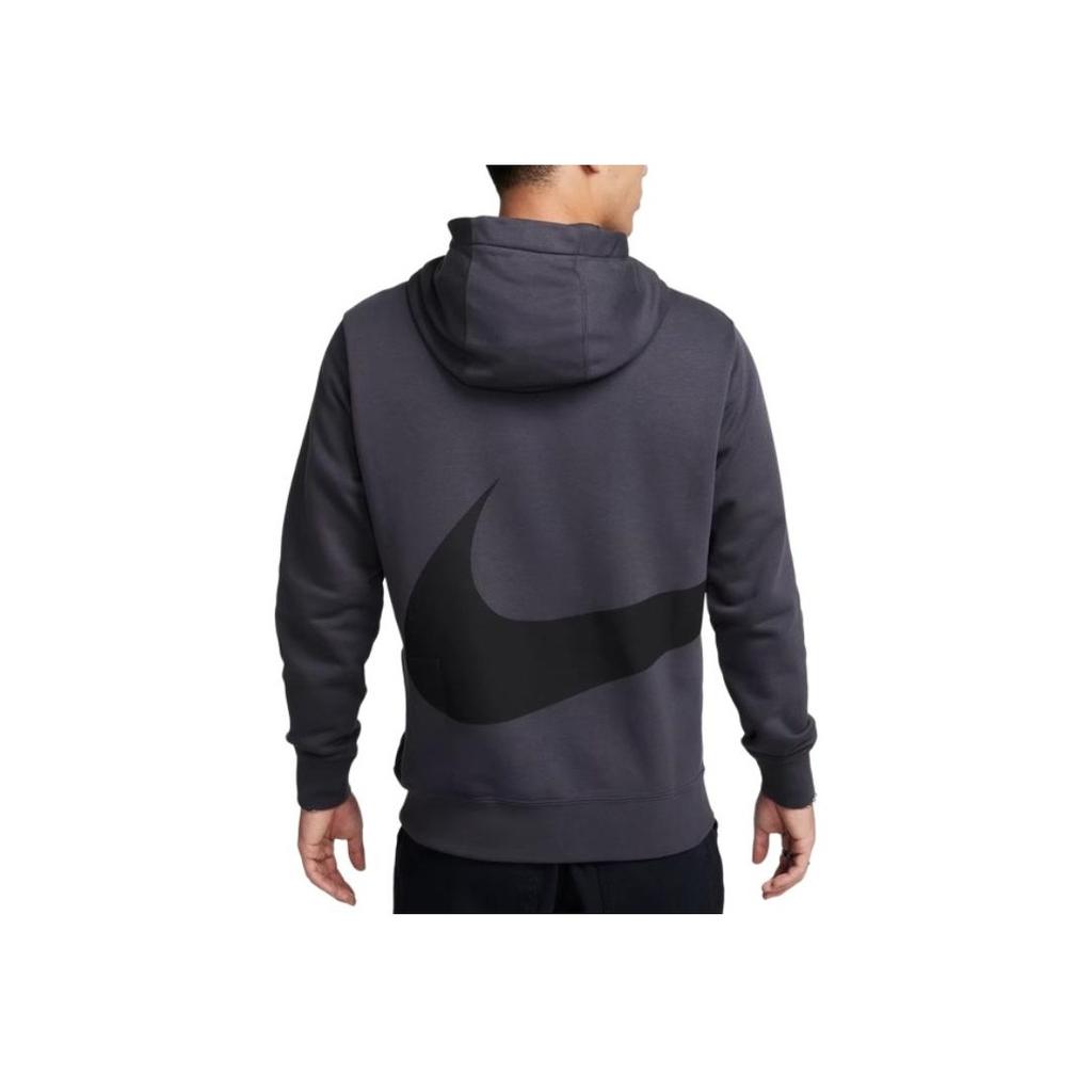 Nike Alphabet Print Casual Loose Hoodie With Warm Lining Men Tops Charcoal-Grey FZ4765-060