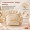 Shell Shape Toiletry Pouch Ruffle Travel Pouch Multipurpose Cosmetic Bag  Daily Use