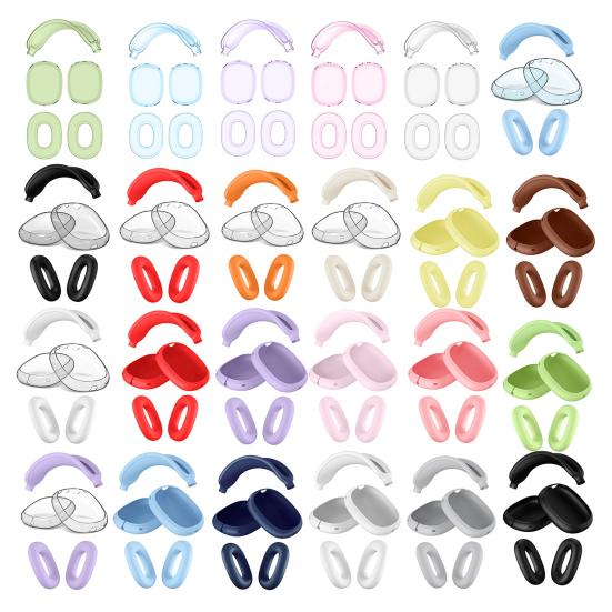 Kopfhörerhülle für AirPods Max Vollständige Schutzhülle Weiche Silikonhülle Kratzfest & Schweißbeständig Präzise Aussparungen Ohrpolster Kopfbügel Schutz