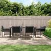 VidaXL Garden Dining Set 7 Pcs Cushions Wicker Steel 3187063