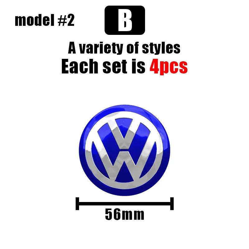4pcs 56/60/65mm Volkswagen Car Wheel Center Cover Stickers Hub Cap For VW R Golf Touran Octavia Motion GTI Polo Auto AccessoriesNB4