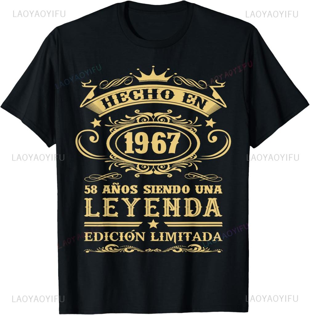 Vintage Legenda Narozená v roce 1967 Tričko k 58. narozeninám 58 let Tričko Krátký rukáv Ležérní Individualita Camisas Streetwear