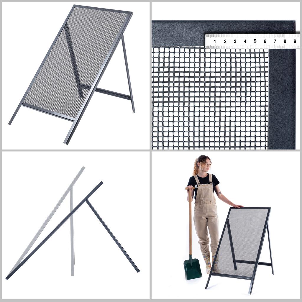 KADAX Sito Budowlane Do Piachu Piasku Ziemi murarskie 120x60cm Żwiru Oczko 4mm