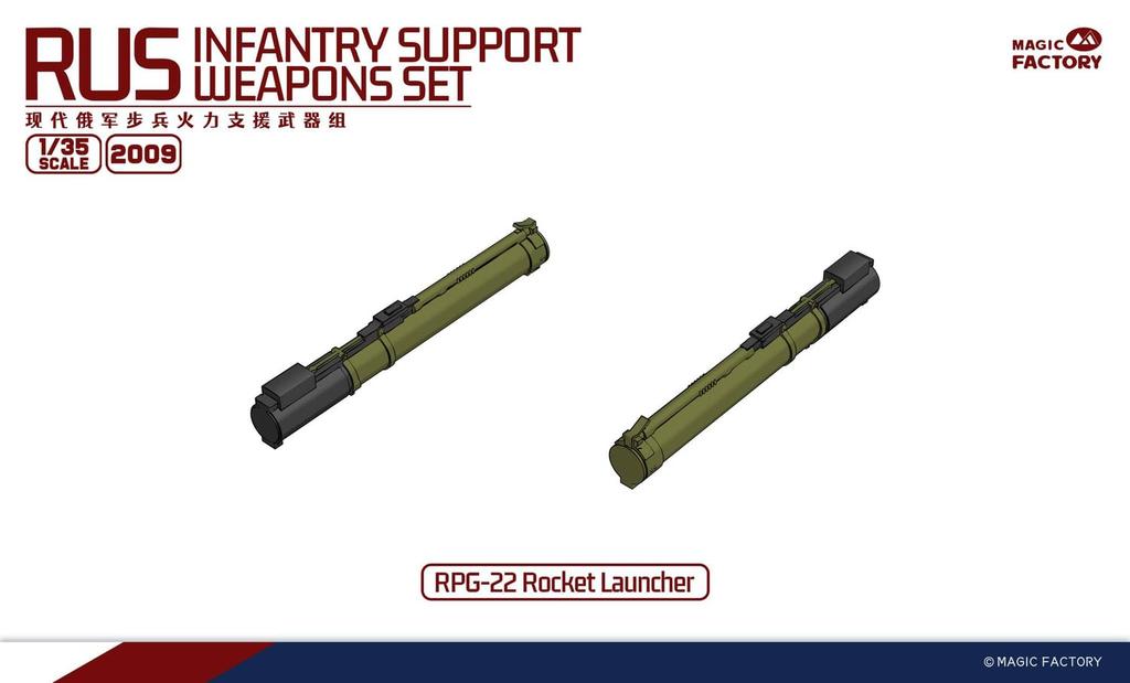 Magic Factory Modern Russian Infantry Support Weapons Set Plastic Model Kit MGF2009 1/35