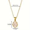 Stainless Steels Drip Letter Oval Necklaces for Women Alphabet A-E Initials Pendant Necklace Aesthetic Jewelry
