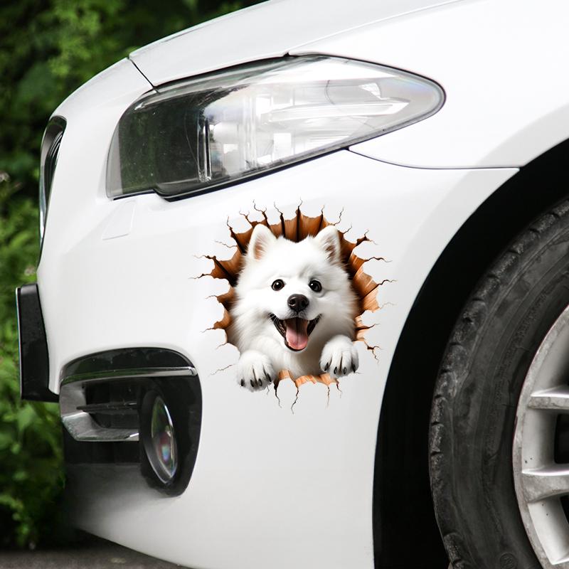 3d Dog Car Sticker Auto Window Bumper Cover Scratches Waterproof Decals Motorcycle Fairing Decoration Animal Car Accessoriesl