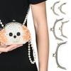 5Pcs Arc Shape Metal Purse Frame Bronze Embossed Clutch Frame  For Wallet Sewing