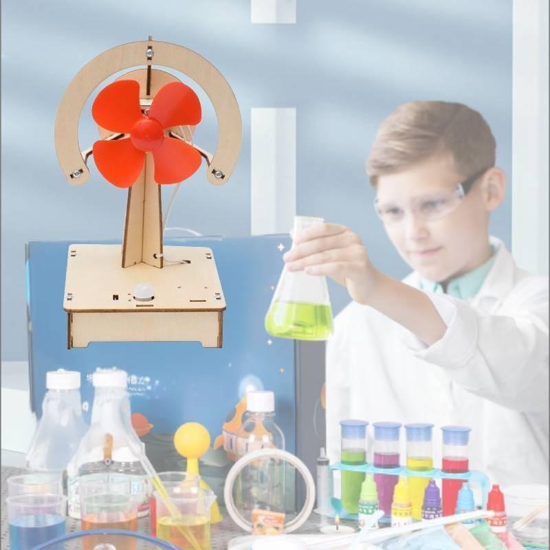 Holz DIY Körperwahrnehmung Elektrischer Ventilator Handgemachtes Kit Für Wissenschaftliche Experimente Schulbedarf